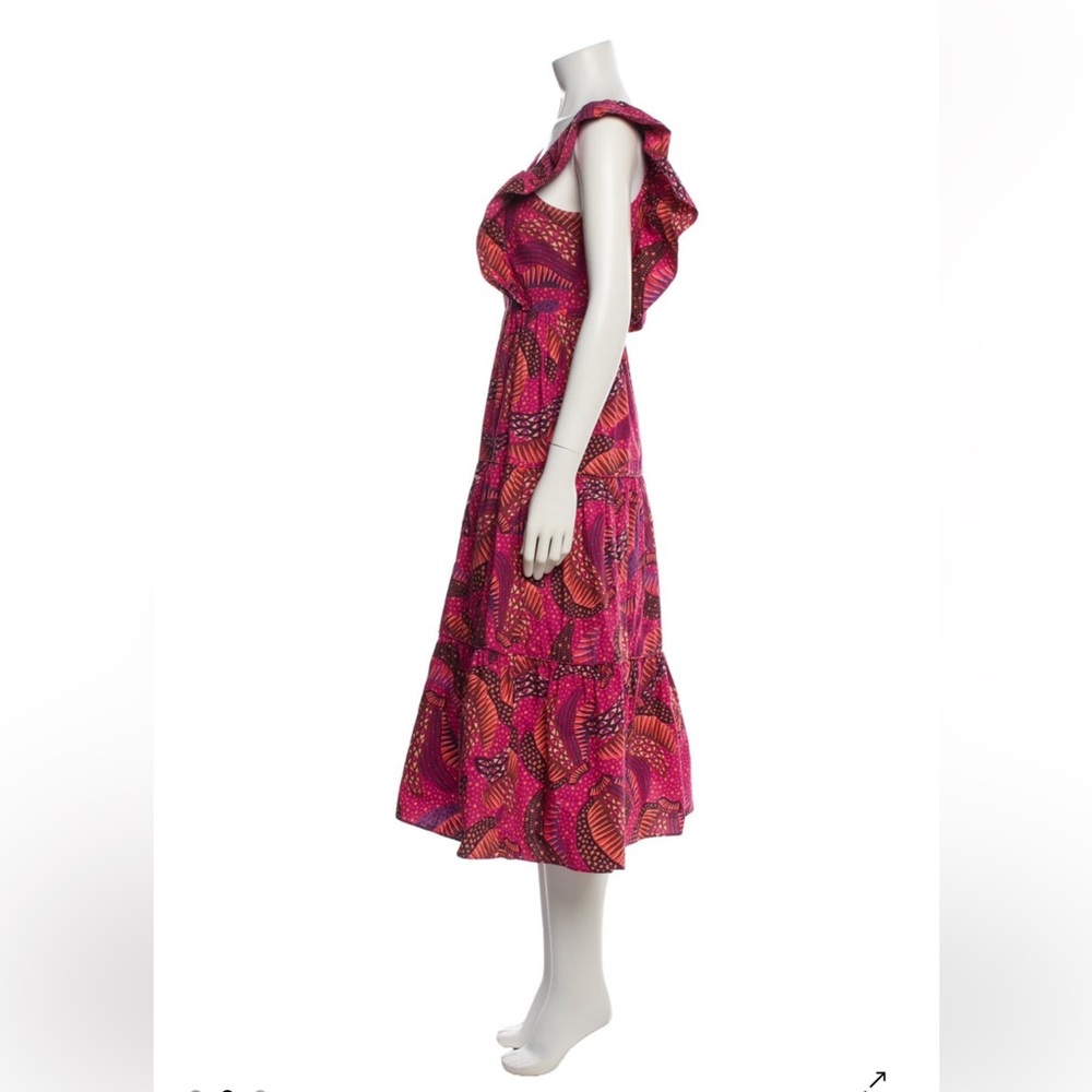 FARM Rio Wild Bananas Ruffled Midi Dress NWT - Picture 10 of 11